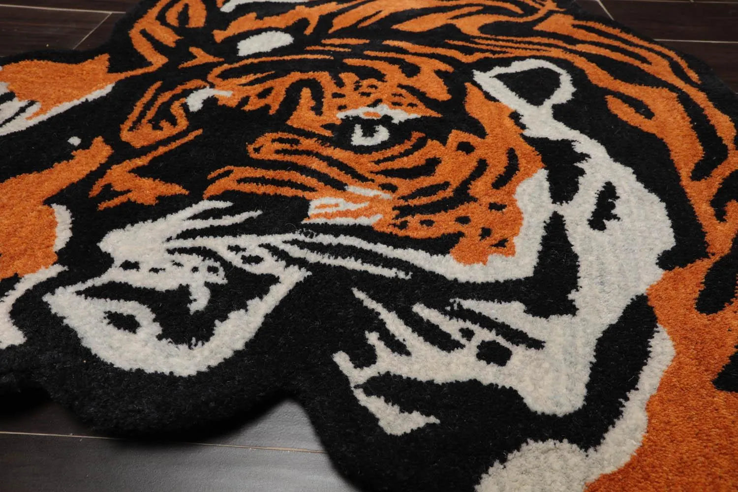 Crouching Tiger Handmade Wool Novelty/Animal Oriental Area Rug Orange 3' x 5'
