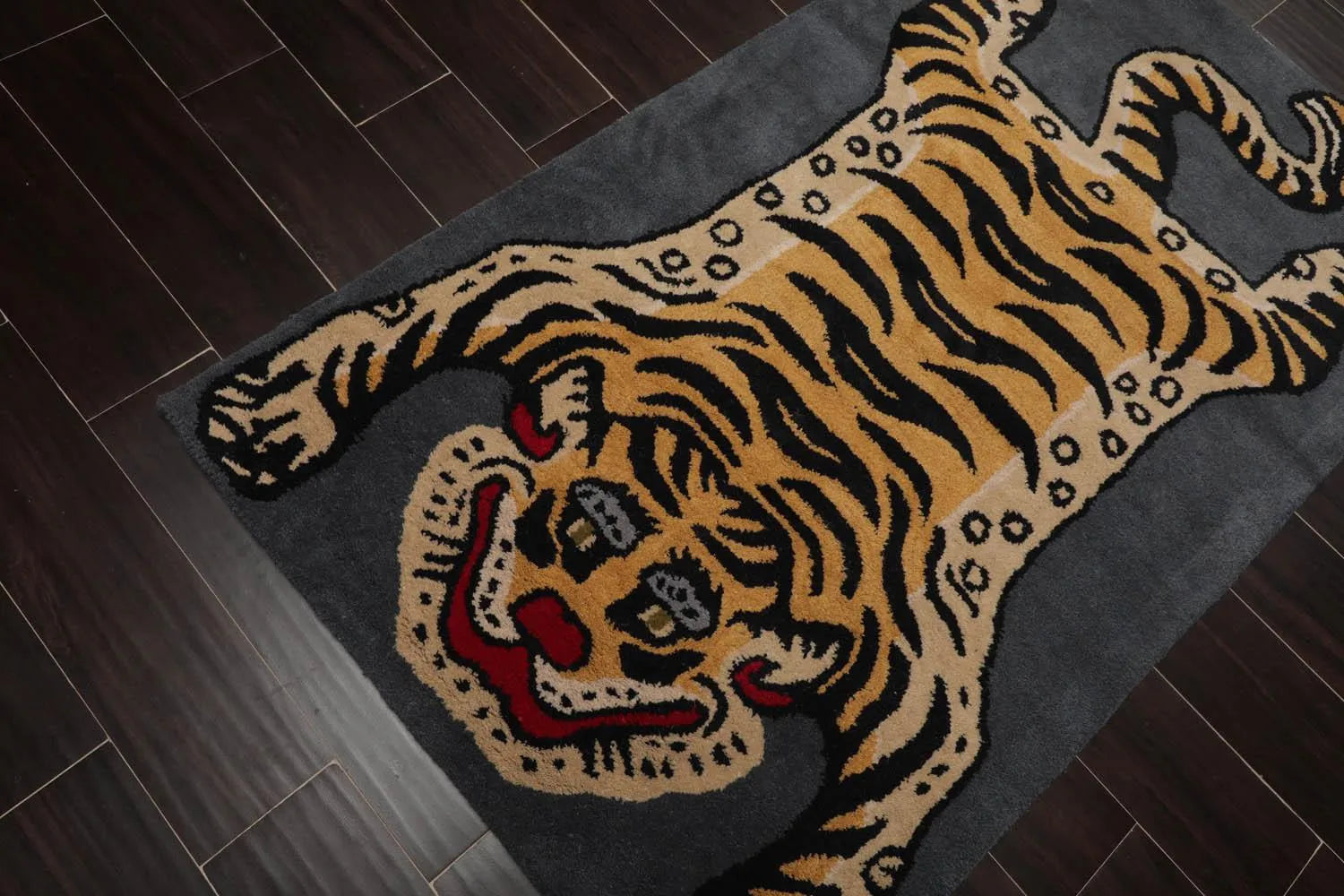 3x5 Gray, Gold Tiger Handmade 100% Wool Novelty/Animal Oriental Area Rug