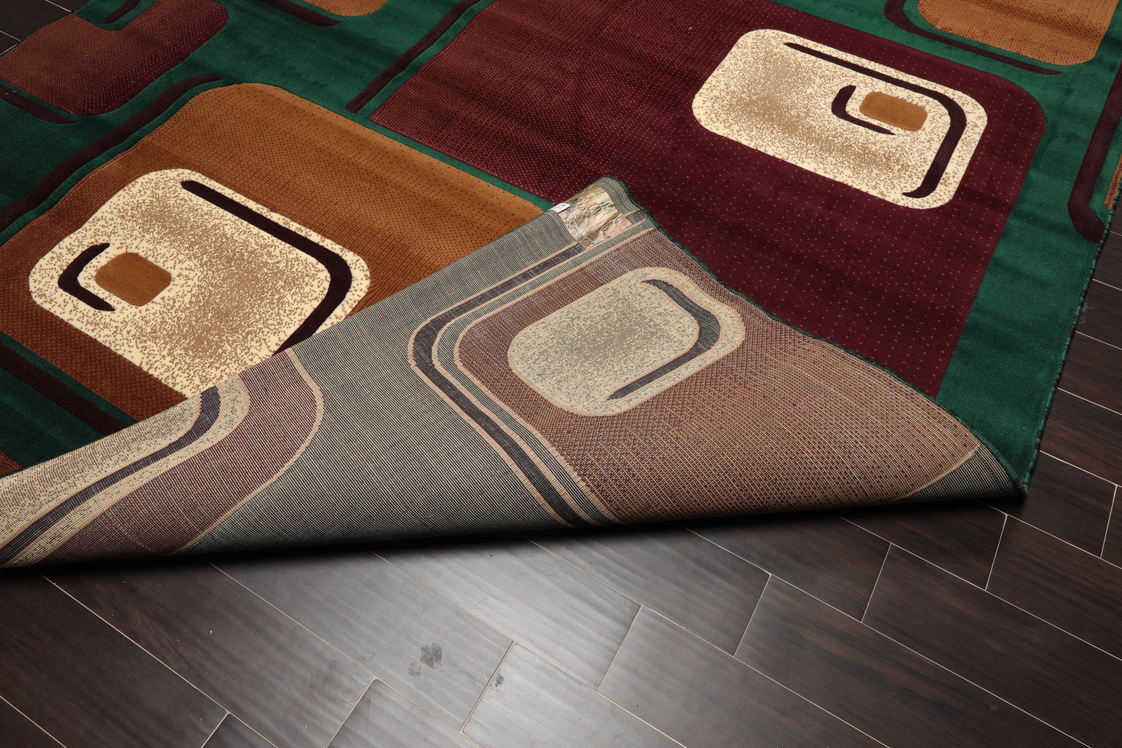 7'10" x 10' Contemporary 100% Polypropylene Full Pile Area Rug Green