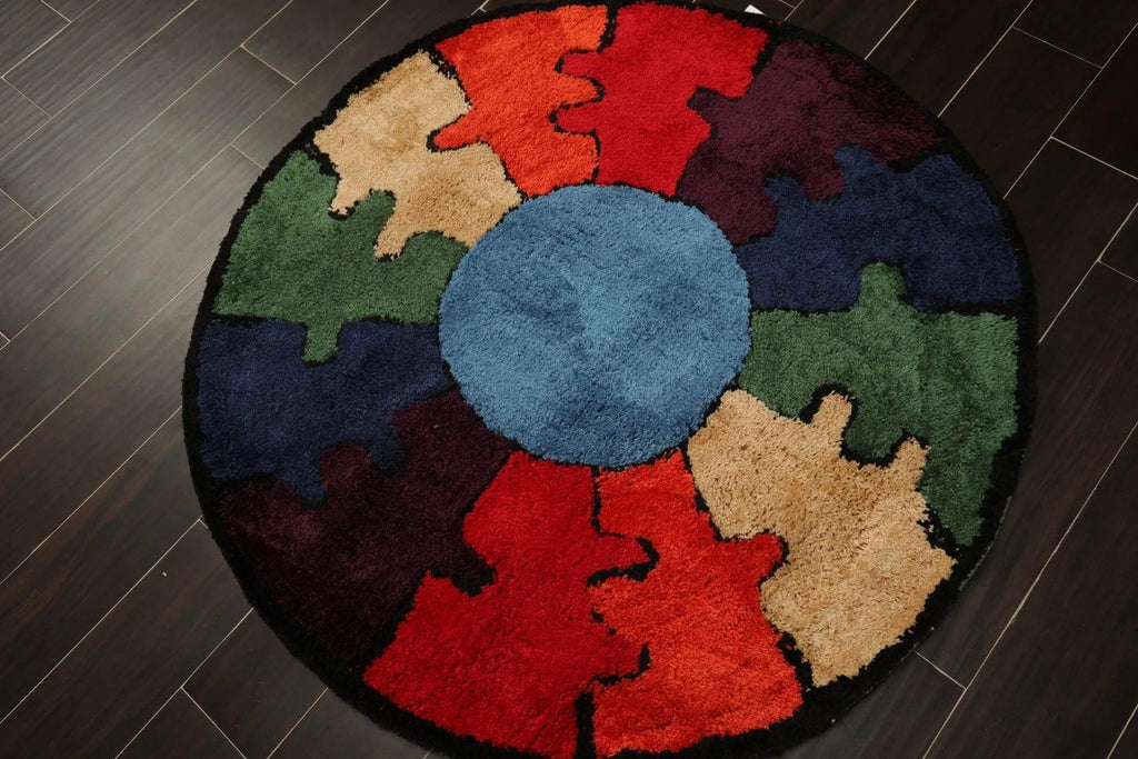 4' x4' Round Oriental Area Persian Rug