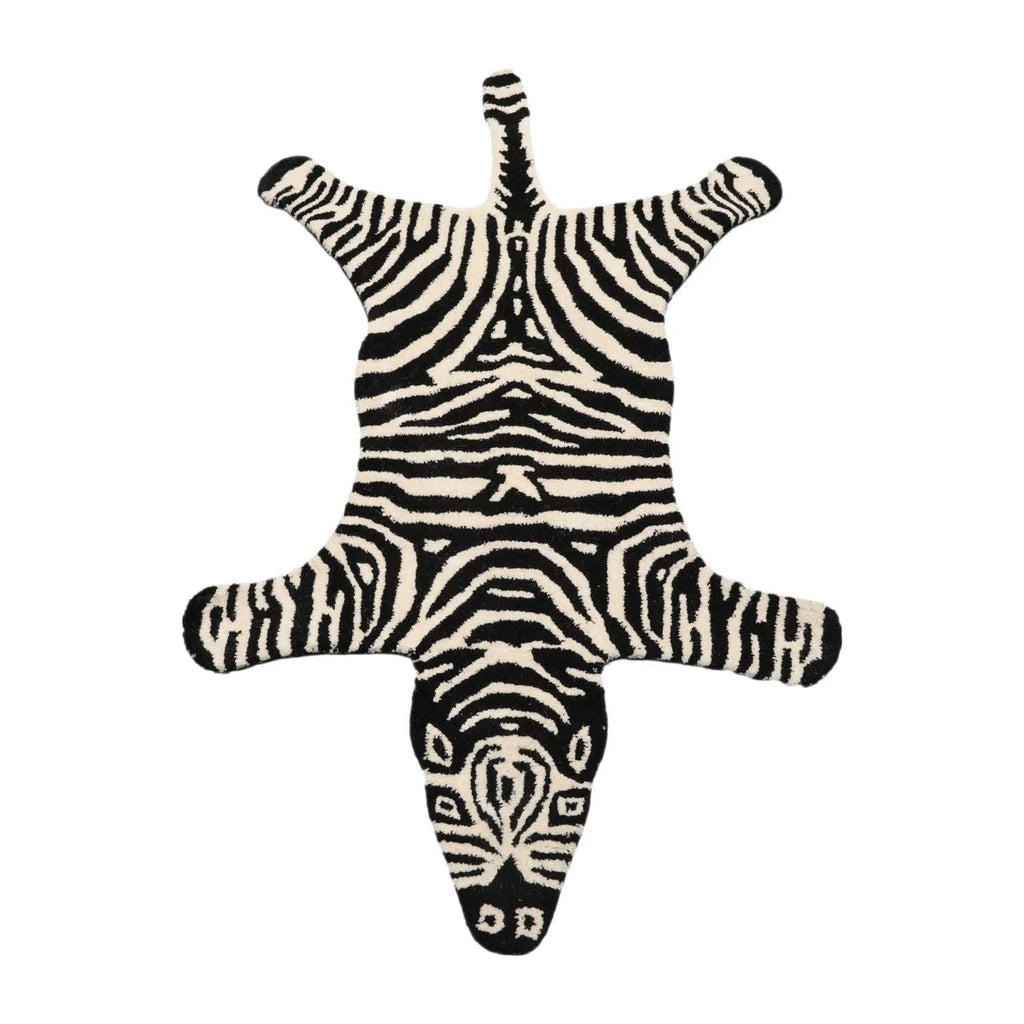 Zebra Handmade 100% Wool Novelty/Animal Oriental Area Rug Black 3'x5'
