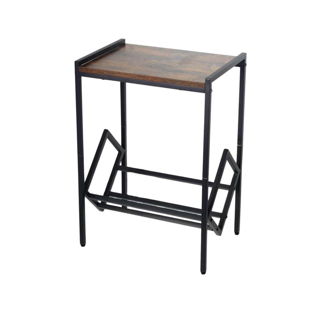 Social Hike Turntable Player Stand & Vinyl LP Record Album Storage - Black Metal